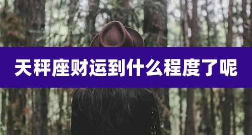 天秤座财运到什么程度了呢