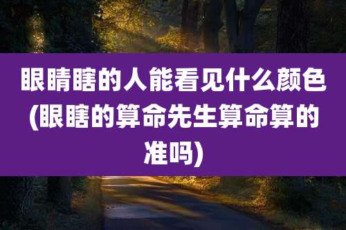 眼睛瞎的人能看见什么颜色(眼瞎的算命先生算命算的准吗)