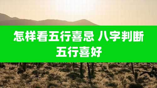 怎样看五行喜忌 八字判断五行喜好