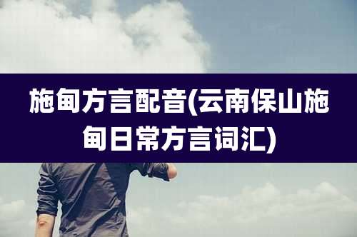 施甸方言配音(云南保山施甸日常方言词汇)