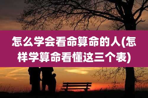 怎么学会看命算命的人(怎样学算命看懂这三个表)