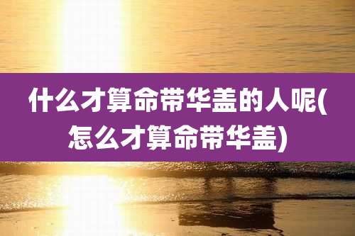 什么才算命带华盖的人呢(怎么才算命带华盖)