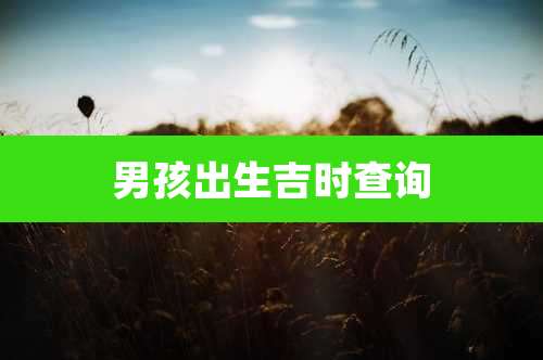 男孩出生吉时查询