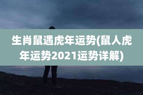 生肖鼠遇虎年运势(鼠人虎年运势2021运势详解)