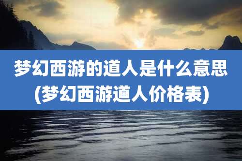 梦幻西游的道人是什么意思(梦幻西游道人价格表)