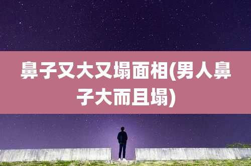 鼻子又大又塌面相(男人鼻子大而且塌)