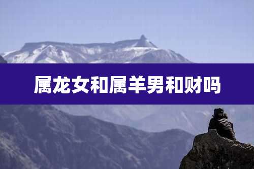 属龙女和属羊男和财吗