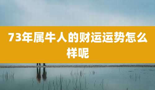 73年属牛人的财运运势怎么样呢