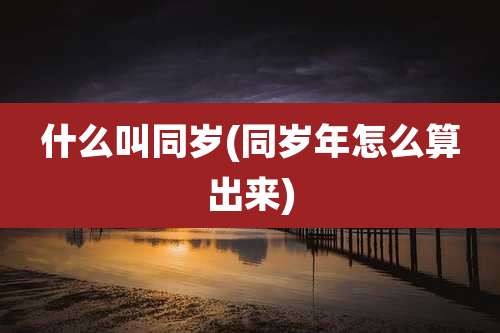 什么叫同岁(同岁年怎么算出来)
