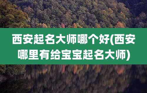 西安起名大师哪个好(西安哪里有给宝宝起名大师)