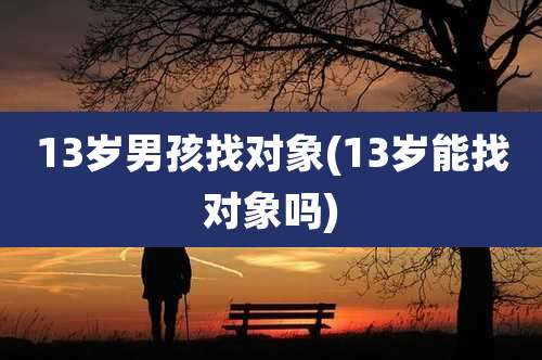 13岁男孩找对象(13岁能找对象吗)