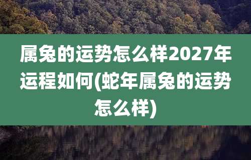 属兔的运势怎么样2027年运程如何(蛇年属兔的运势怎么样)