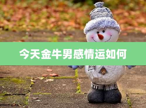 今天金牛男感情运如何