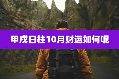 甲戌日柱10月财运如何呢