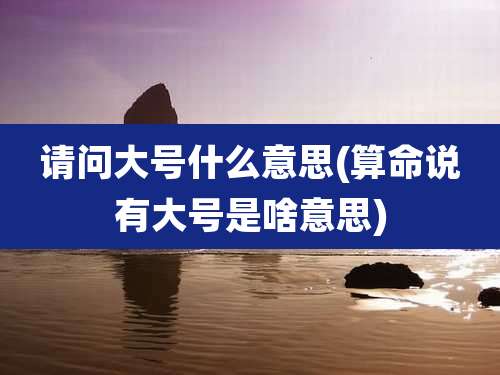 请问大号什么意思(算命说有大号是啥意思)