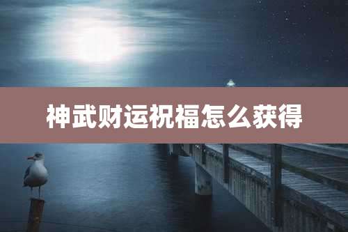 神武财运祝福怎么获得