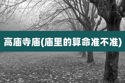 高庙寺庙(庙里的算命准不准)