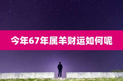 今年67年属羊财运如何呢