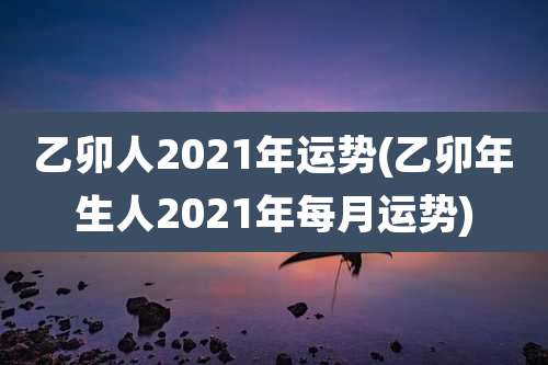 乙卯人2021年运势(乙卯年生人2021年每月运势)