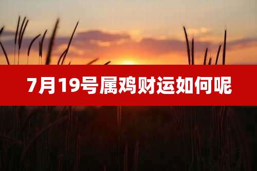 7月19号属鸡财运如何呢