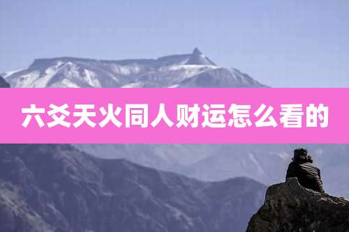 六爻天火同人财运怎么看的