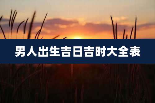 男人出生吉日吉时大全表