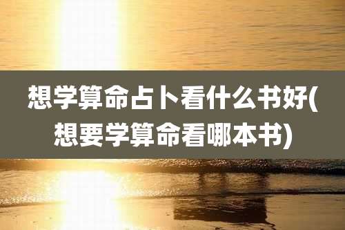 想学算命占卜看什么书好(想要学算命看哪本书)