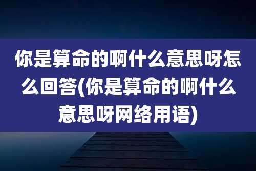 你是算命的啊什么意思呀怎么回答(你是算命的啊什么意思呀网络用语)