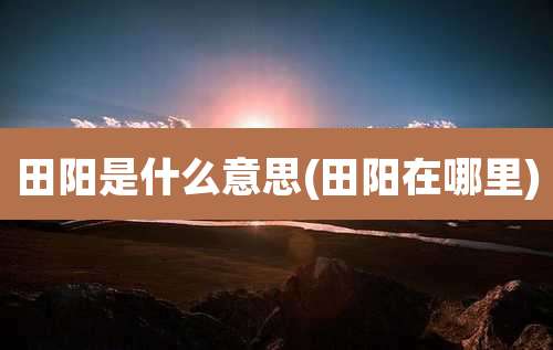 田阳是什么意思(田阳在哪里)