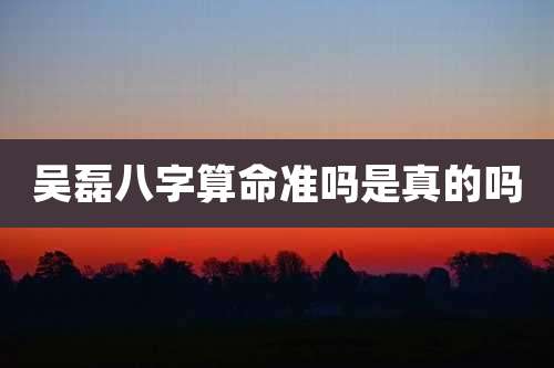 吴磊八字算命准吗是真的吗