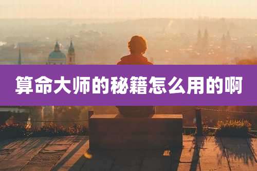 算命大师的秘籍怎么用的啊