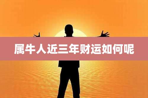 属牛人近三年财运如何呢
