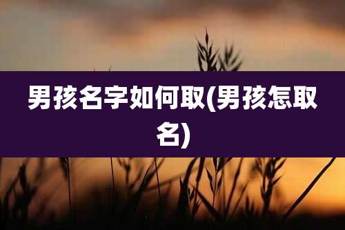 男孩名字如何取(男孩怎取名)