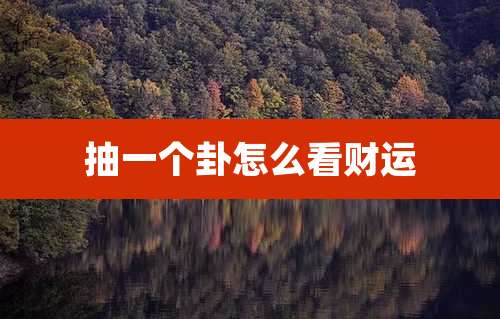 抽一个卦怎么看财运