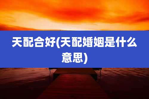 天配合好(天配婚姻是什么意思)