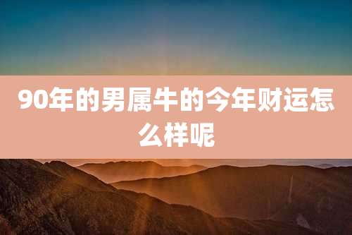 90年的男属牛的今年财运怎么样呢