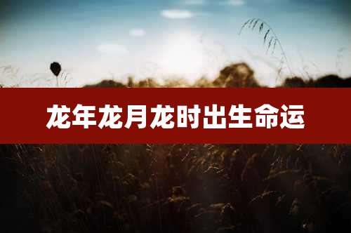 龙年龙月龙时出生命运