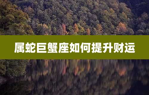 属蛇巨蟹座如何提升财运