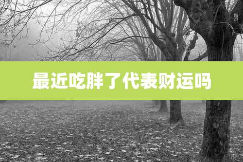 最近吃胖了代表财运吗