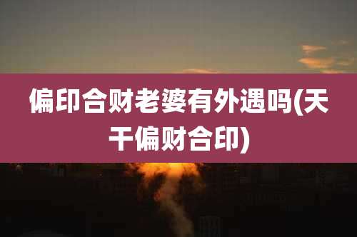 偏印合财老婆有外遇吗(天干偏财合印)