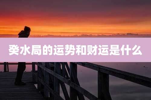 癸水局的运势和财运是什么