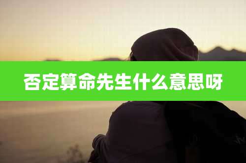 否定算命先生什么意思呀