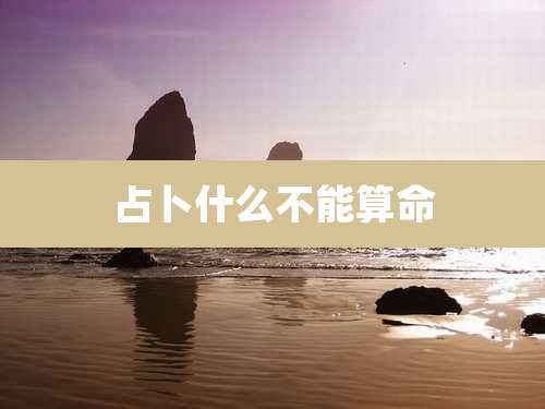 占卜什么不能算命