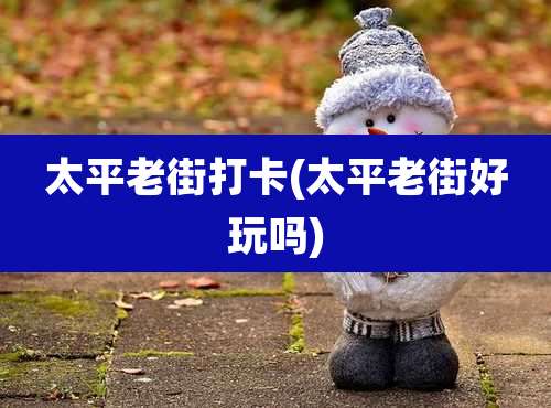 太平老街打卡(太平老街好玩吗)