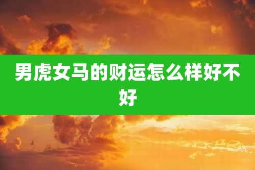 男虎女马的财运怎么样好不好