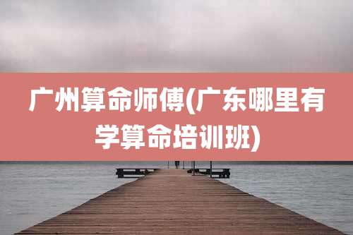 广州算命师傅(广东哪里有学算命培训班)