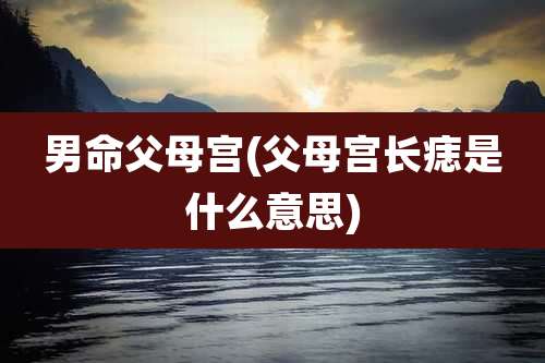 男命父母宫(父母宫长痣是什么意思)