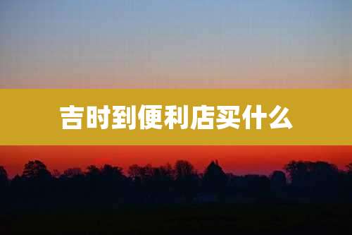 吉时到便利店买什么