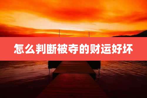 怎么判断被夺的财运好坏
