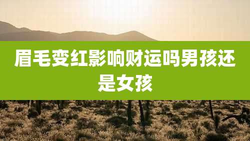 眉毛变红影响财运吗男孩还是女孩